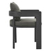 Tahoe Outdoor Patio Aluminum Dining Chair Gray Charcoal