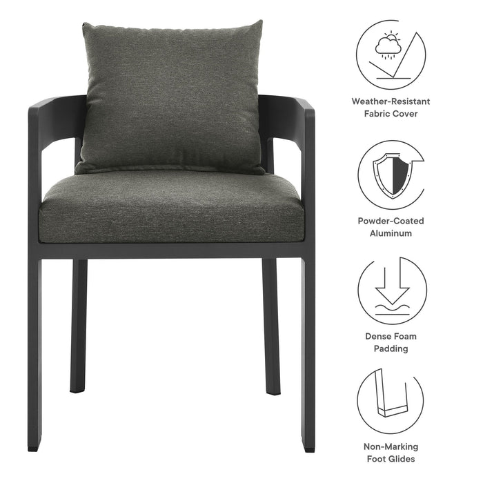 Tahoe Outdoor Patio Aluminum Dining Chair Gray Charcoal