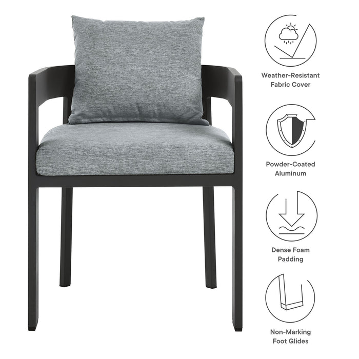 Tahoe Outdoor Patio Aluminum Dining Chair Gray Gray