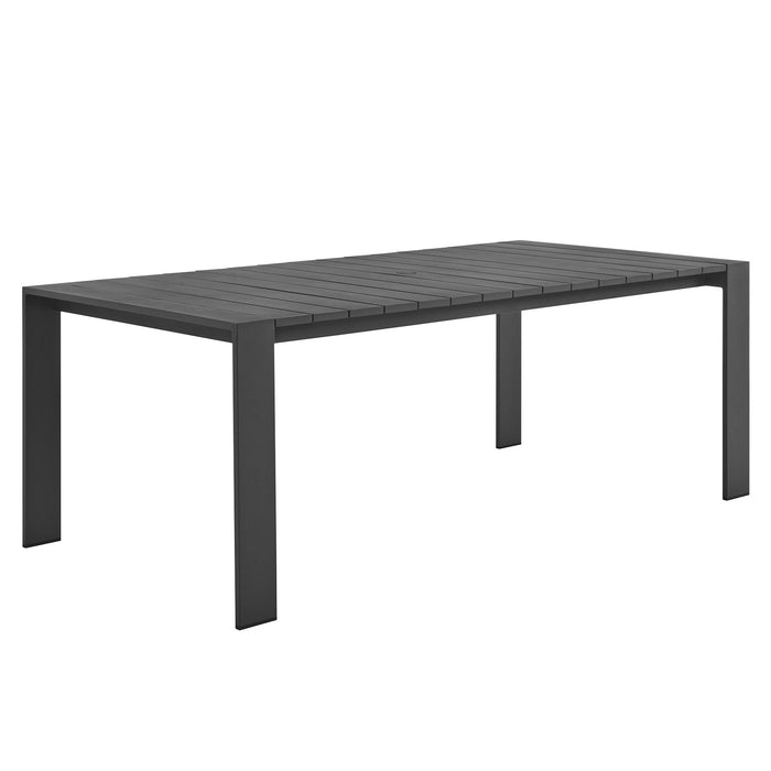 Tahoe Rectangular Outdoor Patio Aluminum Dining Table Gray
