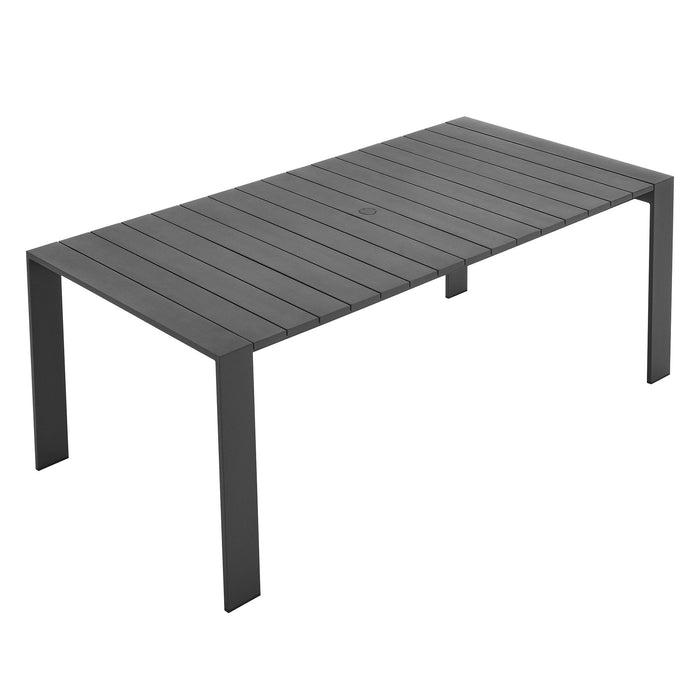 Tahoe Rectangular Outdoor Patio Aluminum Dining Table Gray