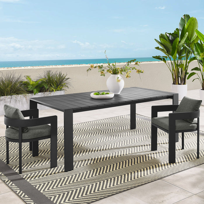 Tahoe Rectangular Outdoor Patio Aluminum Dining Table Gray