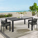 Tahoe Rectangular Outdoor Patio Aluminum Dining Table Gray