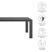 Tahoe Rectangular Outdoor Patio Aluminum Dining Table Gray