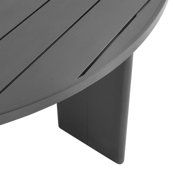 Tahoe Round Outdoor Patio Aluminum Dining Table Gray