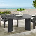 Tahoe Round Outdoor Patio Aluminum Dining Table Gray