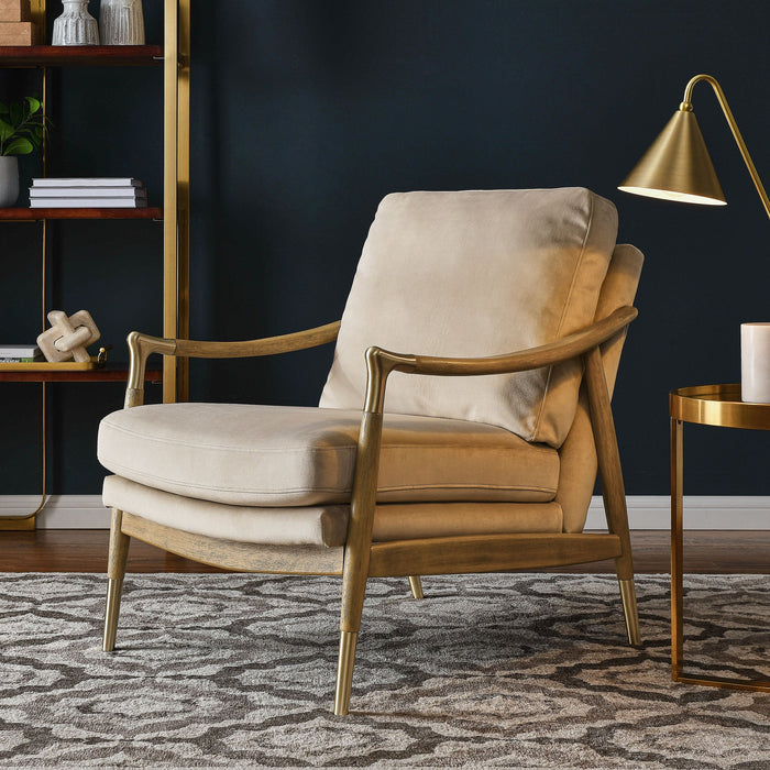Langford Performance Velvet Accent Armchair - Timeless Mid-Century Modern Design with Comfort & Style