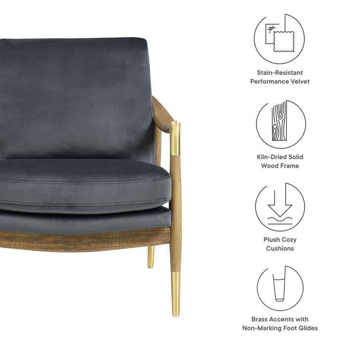 Langford Performance Velvet Accent Armchair - Timeless Mid-Century Modern Design with Comfort & Style