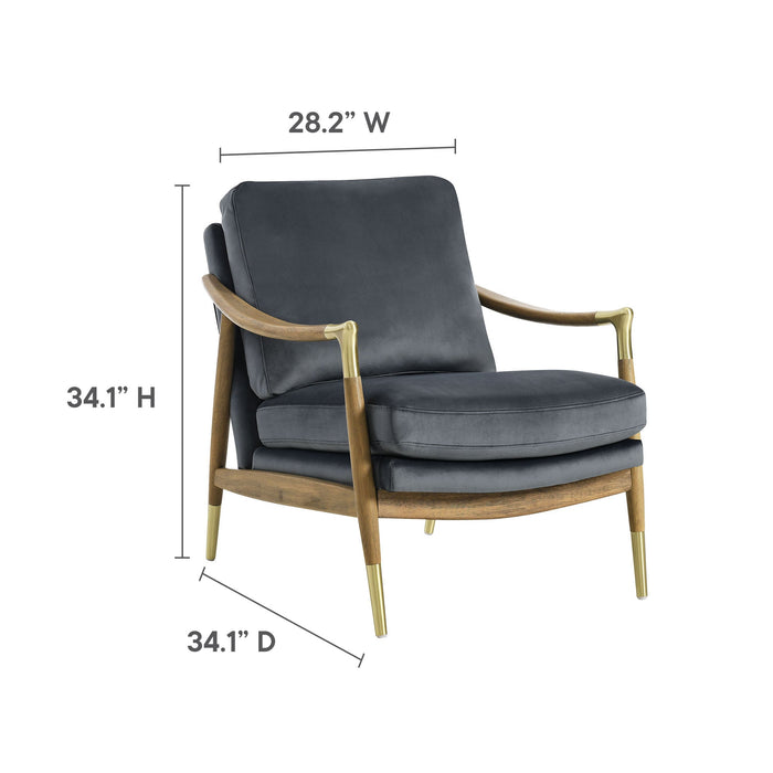 Langford Performance Velvet Accent Armchair - Timeless Mid-Century Modern Design with Comfort & Style