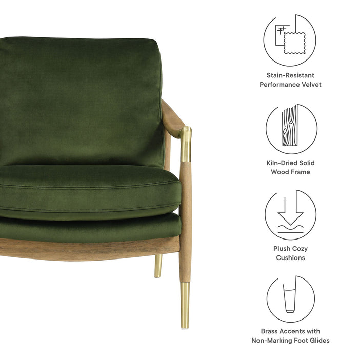 Langford Performance Velvet Accent Armchair - Timeless Mid-Century Modern Design with Comfort & Style