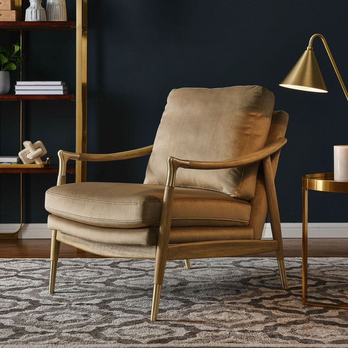 Langford Performance Velvet Accent Armchair - Timeless Mid-Century Modern Design with Comfort & Style