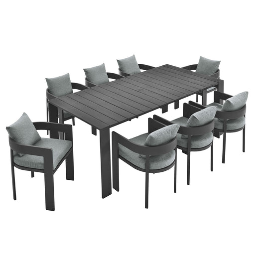 Modway Tahoe 9-Piece Outdoor Patio Aluminum Dining Set - View 29