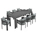 Modway Tahoe 9-Piece Outdoor Patio Aluminum Dining Set - View 29