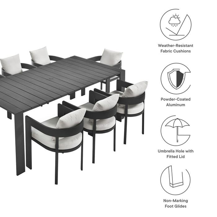 Modway Tahoe 9-Piece Outdoor Patio Aluminum Dining Set - View 22