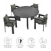 Modway Tahoe 5-Piece Outdoor Patio Aluminum Dining Set in Gray - Side View
