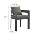Modway Tahoe 5-Piece Outdoor Patio Aluminum Dining Set in Gray - Detail View