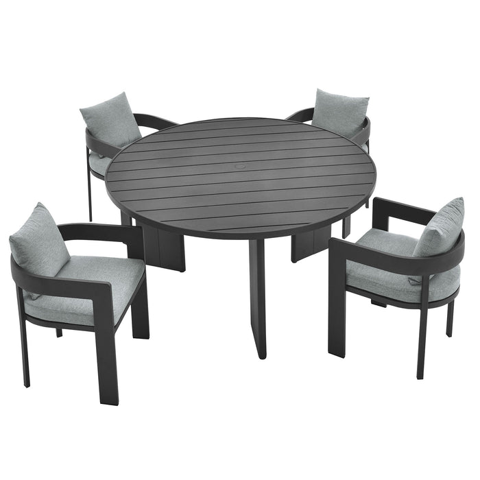Modway Tahoe 5-Piece Outdoor Patio Aluminum Dining Set - View 30