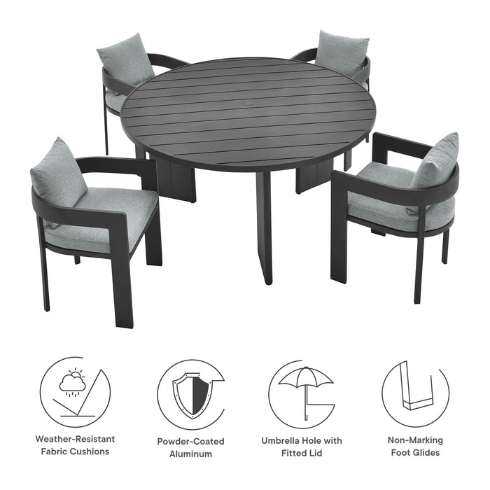 Modway Tahoe 5-Piece Outdoor Patio Aluminum Dining Set - View 13