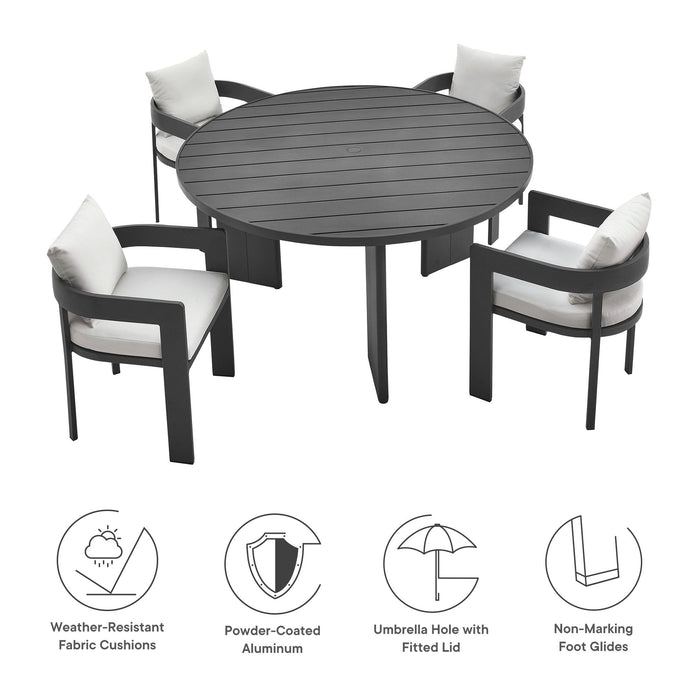 Modway Tahoe 5-Piece Outdoor Patio Aluminum Dining Set - View 21