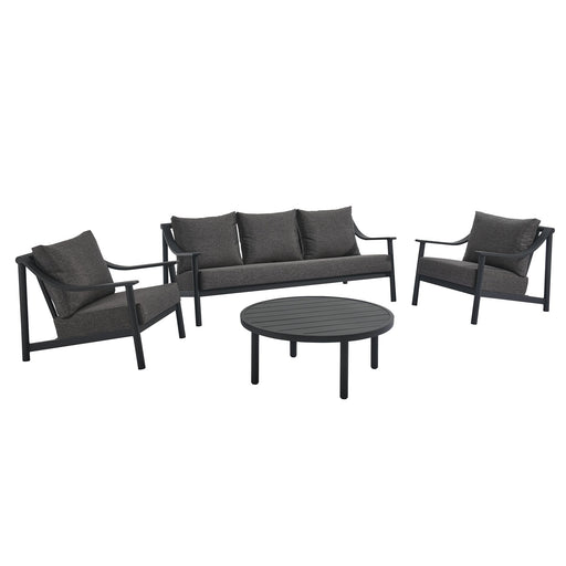 Terrace 4-Piece Outdoor Patio Aluminum Furniture Set Carbon Graphite
