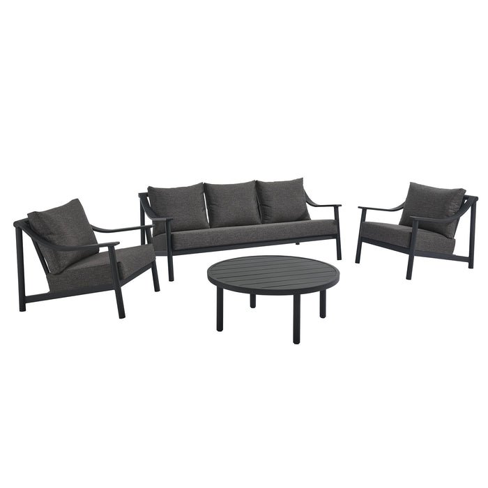 Terrace 4-Piece Outdoor Patio Aluminum Furniture Set Carbon Graphite