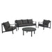 Terrace 4-Piece Outdoor Patio Aluminum Furniture Set Carbon Graphite