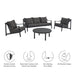 Terrace 4-Piece Outdoor Patio Aluminum Furniture Set Carbon Graphite