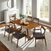 Solara 7-Piece Wood Dining Set Walnut Black / Armchiars