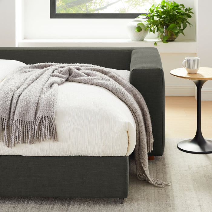 Commix Down Filled Overstuffed Sleeper Sofa Gray