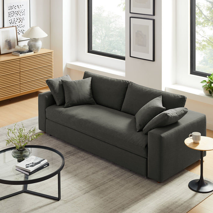 Commix Down Filled Overstuffed Sleeper Sofa Gray