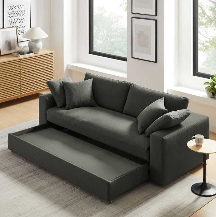 Commix Down Filled Overstuffed Sleeper Sofa Gray