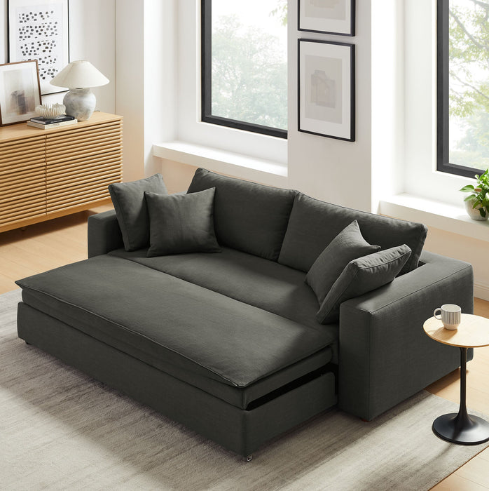 Commix Down Filled Overstuffed Sleeper Sofa Gray