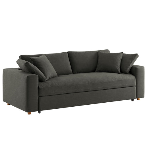 Commix Down Filled Overstuffed Sleeper Sofa Gray