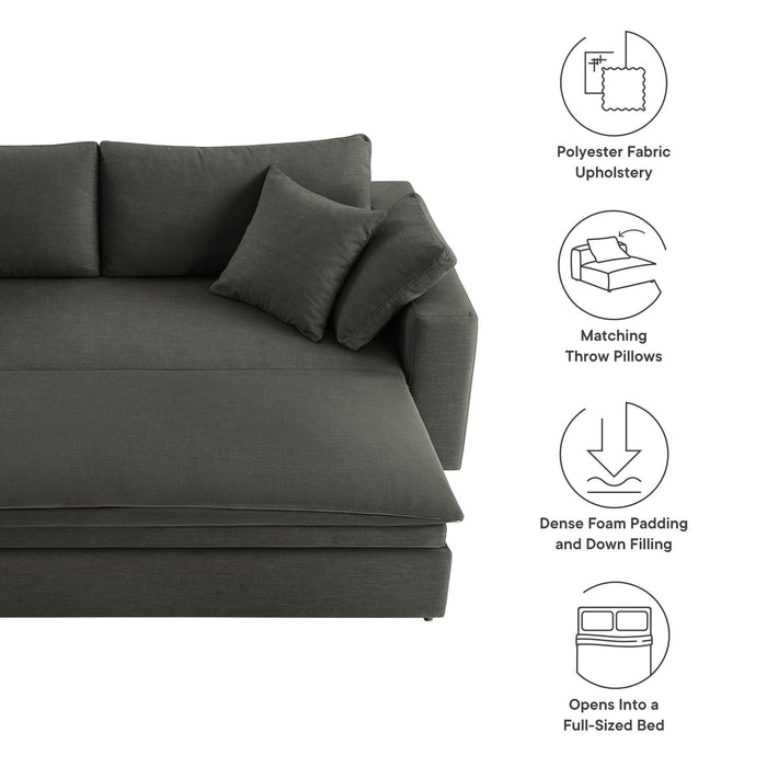 Commix Down Filled Overstuffed Sleeper Sofa Gray