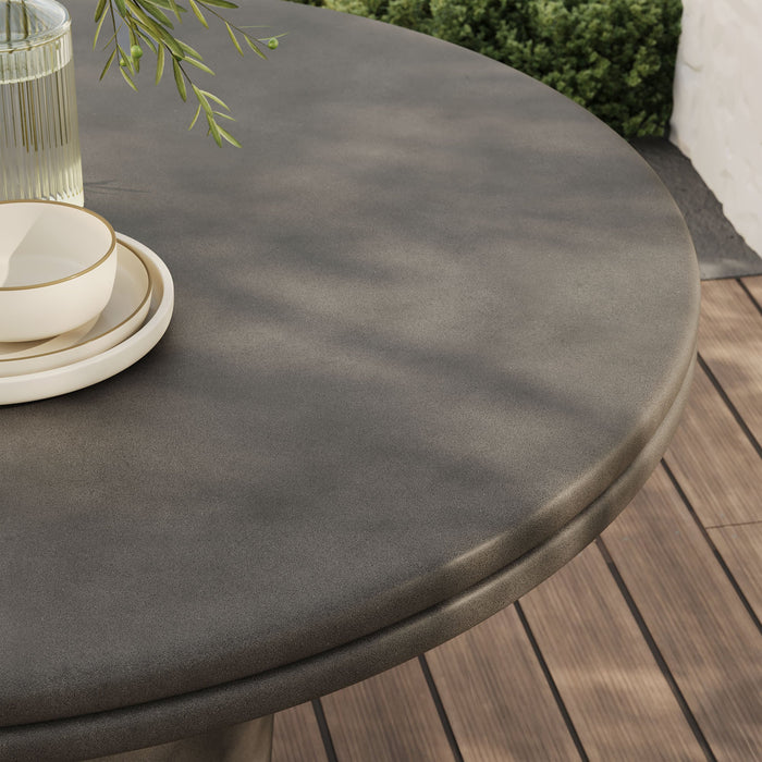 Brion 48" Indoor - Outdoor Patio Concrete Round Dining Table Gray