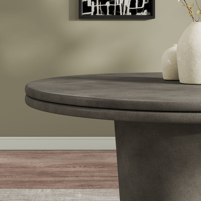 Brion 48" Indoor - Outdoor Patio Concrete Round Dining Table Gray