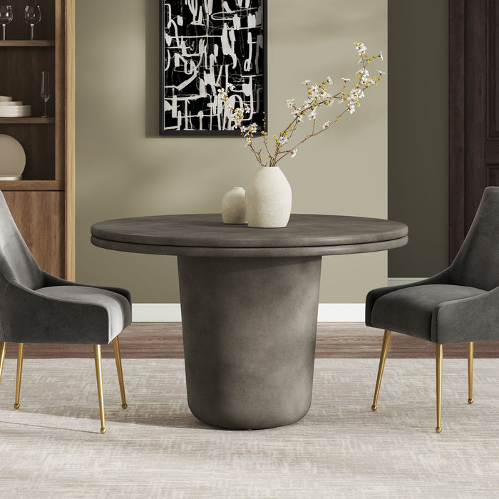 Brion 48" Indoor - Outdoor Patio Concrete Round Dining Table Gray