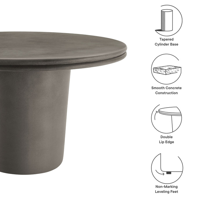Brion 48" Indoor - Outdoor Patio Concrete Round Dining Table Gray