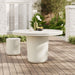Brion 48" Indoor - Outdoor Patio Concrete Round Dining Table White