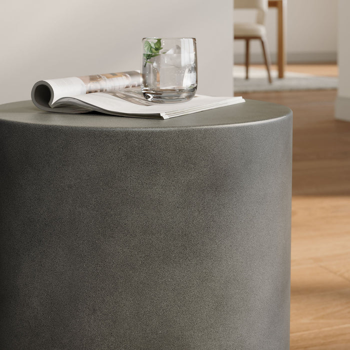 Brion Indoor - Outdoor Patio Concrete Stool Gray