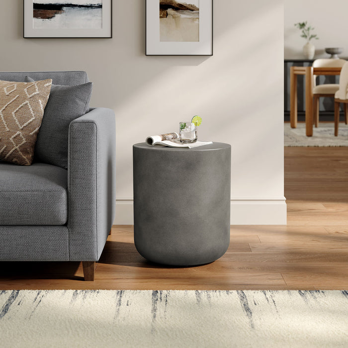 Brion Indoor - Outdoor Patio Concrete Stool Gray