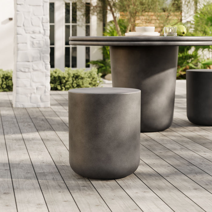 Brion Indoor - Outdoor Patio Concrete Stool Gray