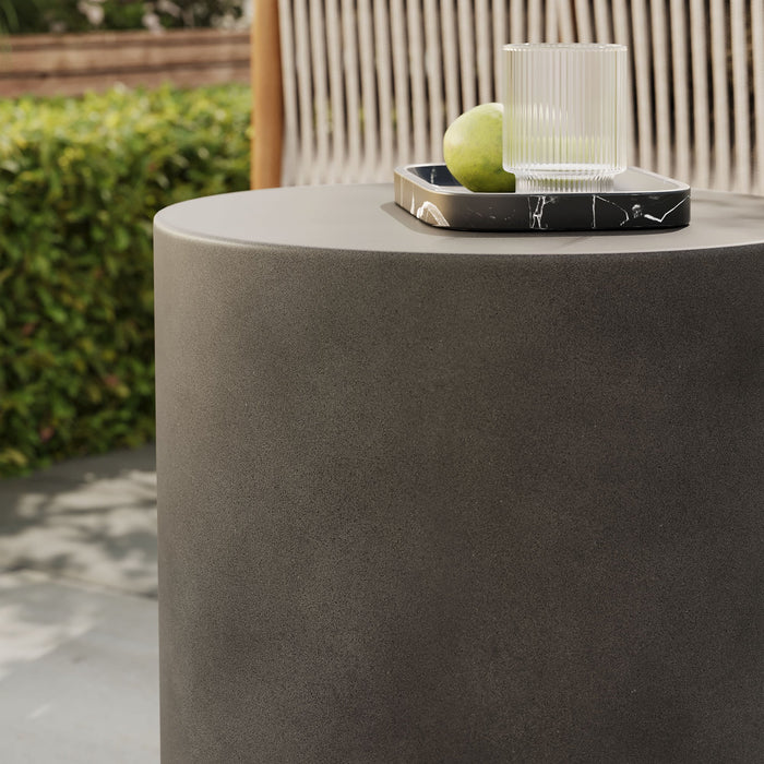Brion Indoor - Outdoor Patio Concrete Stool Gray