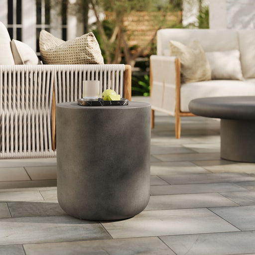 Brion Indoor - Outdoor Patio Concrete Stool Gray