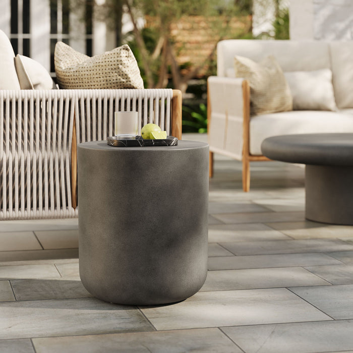 Brion Indoor - Outdoor Patio Concrete Stool Gray