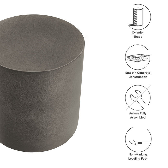 Brion Indoor - Outdoor Patio Concrete Stool Gray