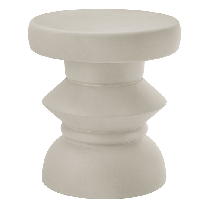 Modway Terza Indoor - Outdoor Patio Concrete Side Table Living Room Furniture in Gray