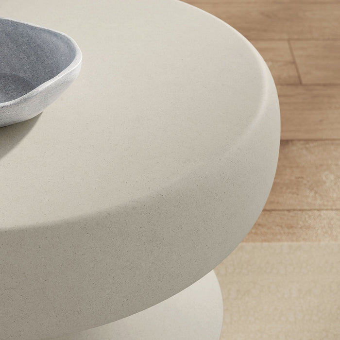 Modway Terza Indoor - Outdoor Patio Concrete Side Table Living Room Furniture - Lifestyle View