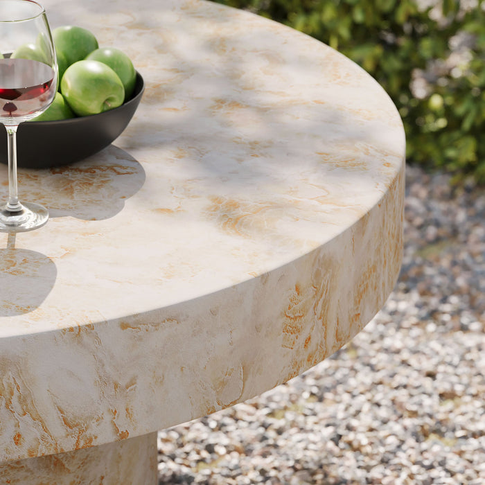Alora Indoor - Outdoor Patio Concrete Round Coffee Table