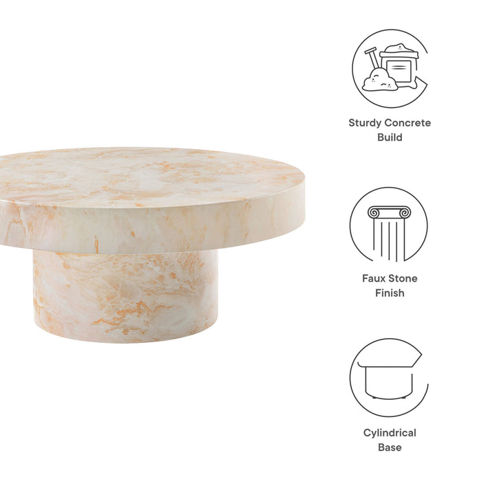 Alora Indoor - Outdoor Patio Concrete Round Coffee Table